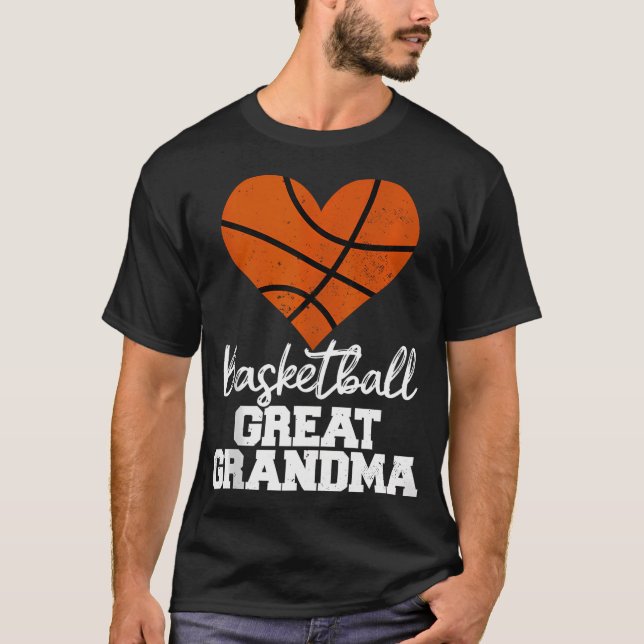 T-shirt Basket-ball Grand Grand-Grand-Mère Coeur Drôle Coe (Devant)