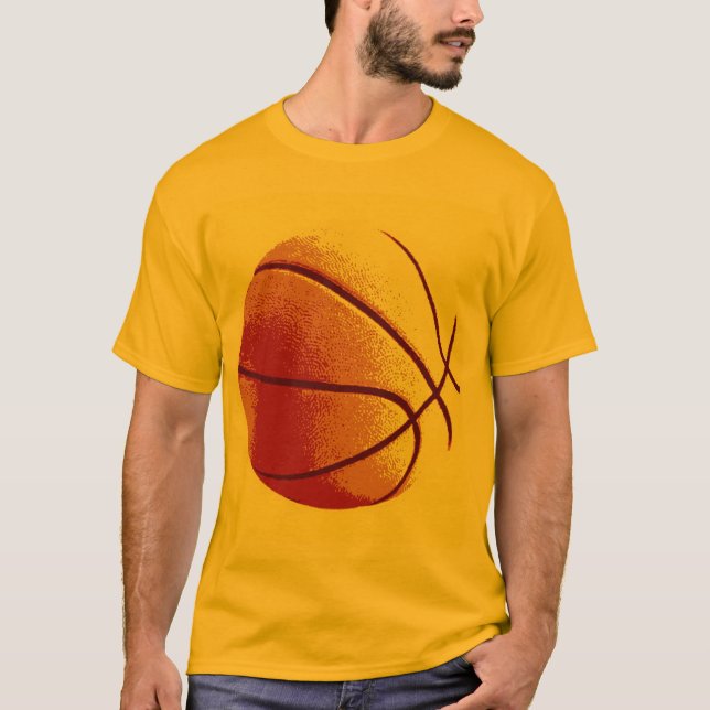 T-shirt Basket-ball Jaune Orange (Devant)