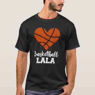 T-shirt Basket-ball LaLa Funny Basketball Heart Grandma La