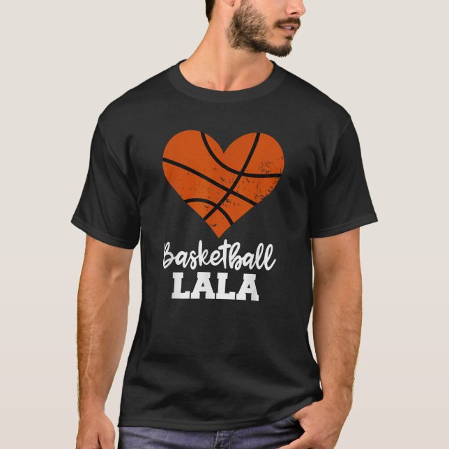 T-shirt Basket-ball LaLa Funny Basketball Heart Grandma La (Devant)