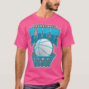 T-shirt Basket-Ball Life-Blu Et W