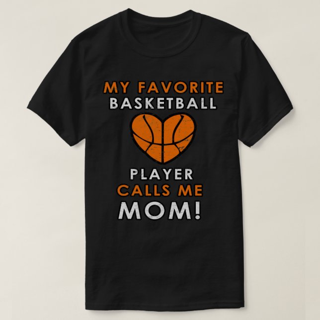 T-shirt Basket-ball Maman Joueur favori Coeur Love Hoops P (Design devant)
