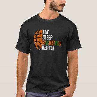 T-shirt Basket-ball Manger Sommeil Basket-ball Répéter Bas