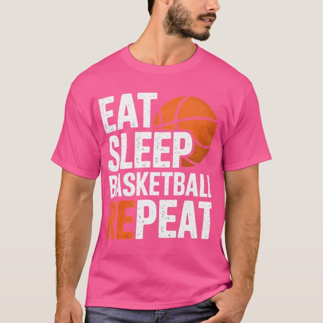 T-shirt Basket-ball Manger Sommeil Basket-ball Répéter la  (Devant)