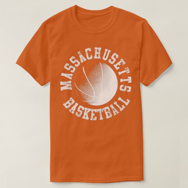 T-shirt Basket-ball Massachusetts vintage (Design devant)