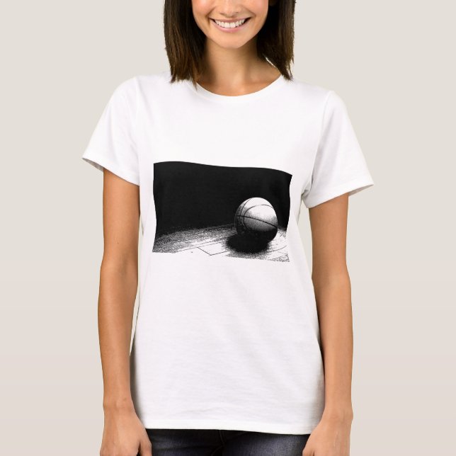 T-shirt Basket-ball noir blanc (Devant)