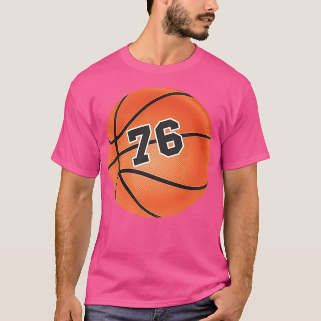 T-shirt Basket Ball Numéro 76 Soixante-Seize (Devant)