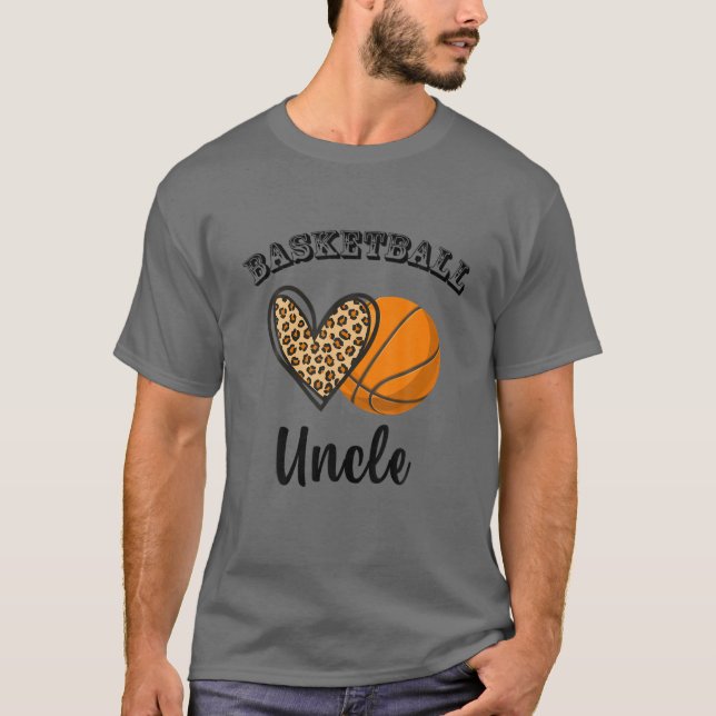 T-shirt Basket-ball Oncle Leopard Heart Sports Joueurs Fat (Devant)