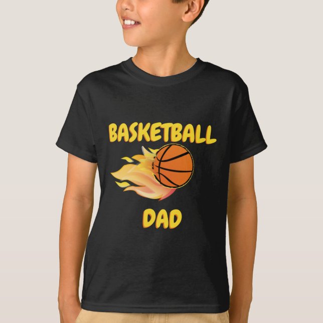 T-shirt Basket-ball papa Fiery Basketball Conception cadea (Devant)