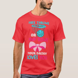 T-shirt Basket-Ball Papa Genre Révéler Jeu Libre Ou Rose