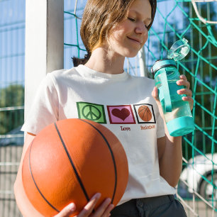 T-shirt Basket-ball Peace Love féminin