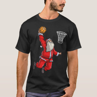 T-shirt Basket-ball Père Noël Slam Dunk Noël Noël Noël Noë