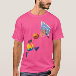T-shirt Basket-ball player Easter Egg Funny Sports Boys Ki