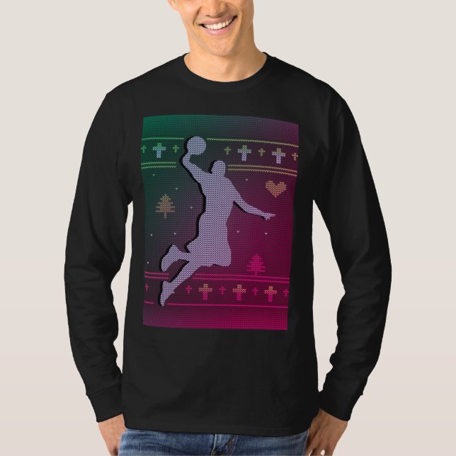 T-shirt Basket-ball pour Noël (Devant)