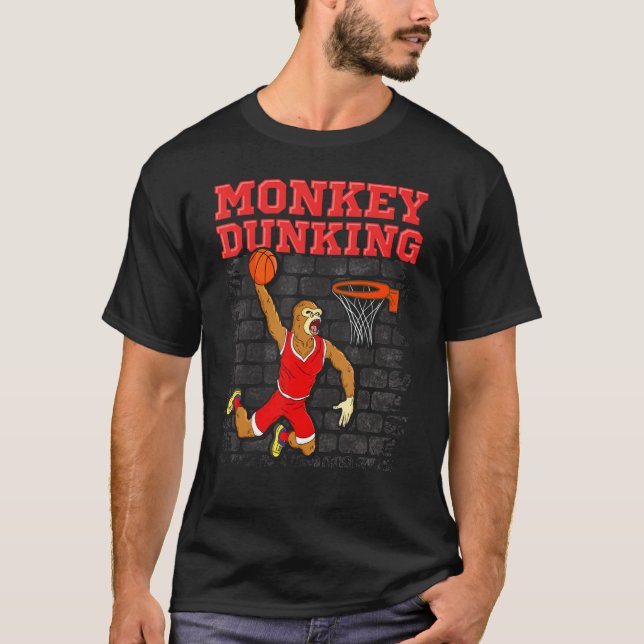 T-shirt Basket-ball Slam Dunk Monkey Dunking (Devant)