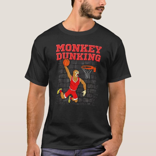 T-shirt Basket-ball Slam Dunk Monkey Dunking (Devant)