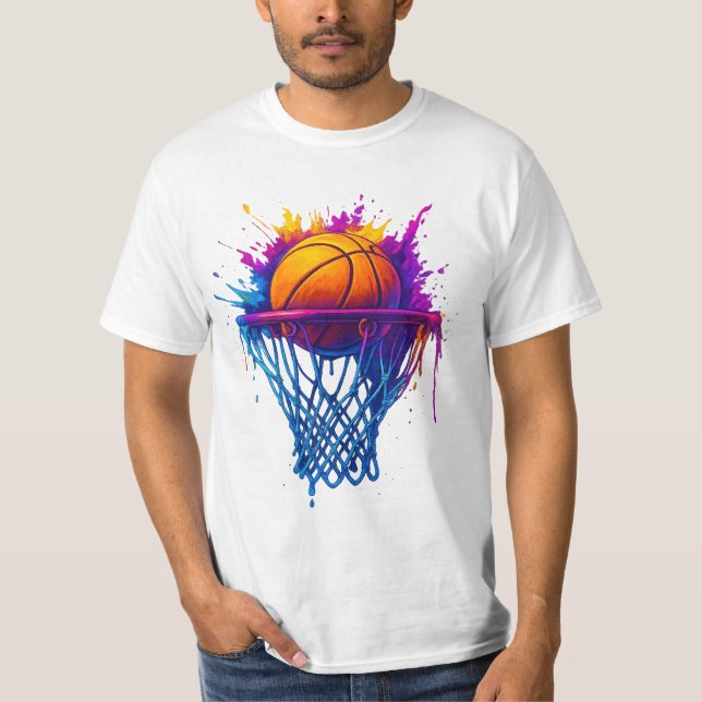 T-shirt Basket-ball Splash Art - Design sportif dynamique (Devant)