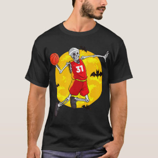 T-shirt Basket-ball Squelette amusant Halloween Costume Sp