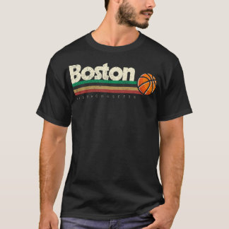 T-shirt Basket-ball vintage Boston City Ball Retro Stripe
