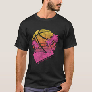 T-shirt Basket Bball Retro Palm Sunset