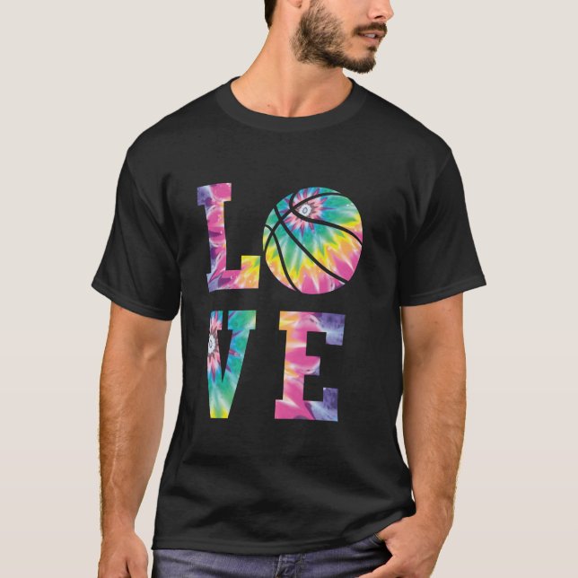 T-shirt Basket Bball Tie Dye Girl Love (Devant)