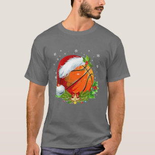 T-shirt Basket de Noël Ball Santa Hat Funny Sport Xm
