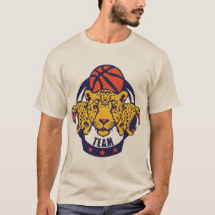 T-shirt basket guepard profil animal logo sport team 1