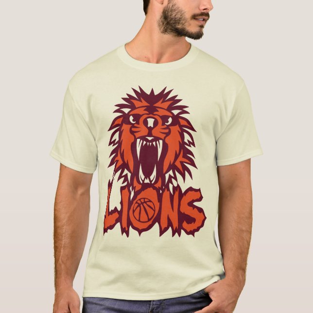 T-shirt basket lions logo sport animal  (Devant)