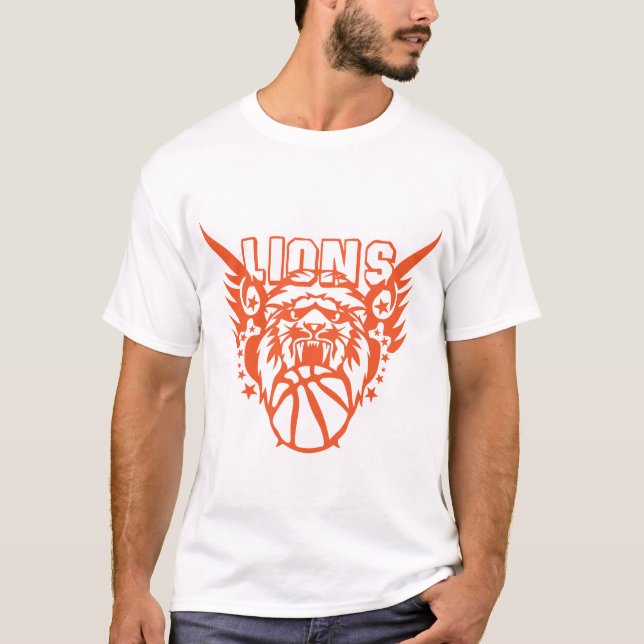 T-shirt basket lions logo sport animal  (Devant)