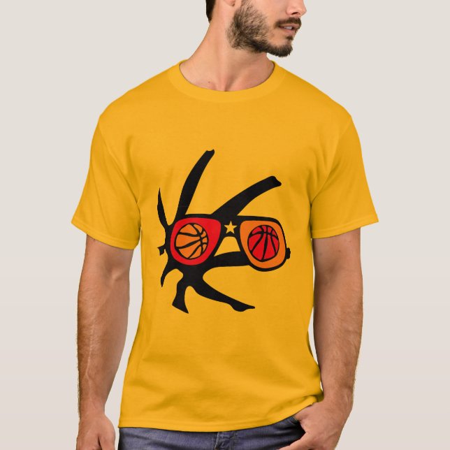 T-shirt basket lunette trace ballon basketball design (Devant)