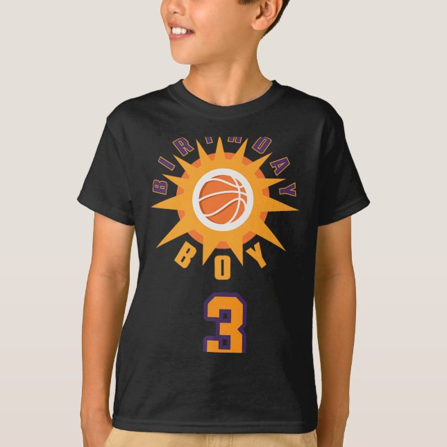T-shirt Basket Orange Avec Parme De Soleil 3 Ans Anniversa (Devant)