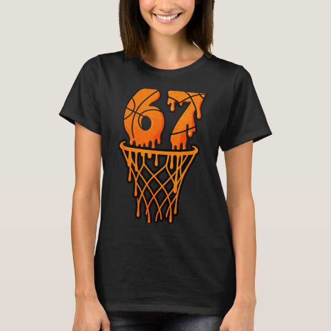 T-shirt Basketball 67 Meme Funny Six Seven Gen Alpha Drip  (Devant)
