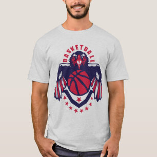 T-shirt basketball aigle logo fanion eagle aille usa