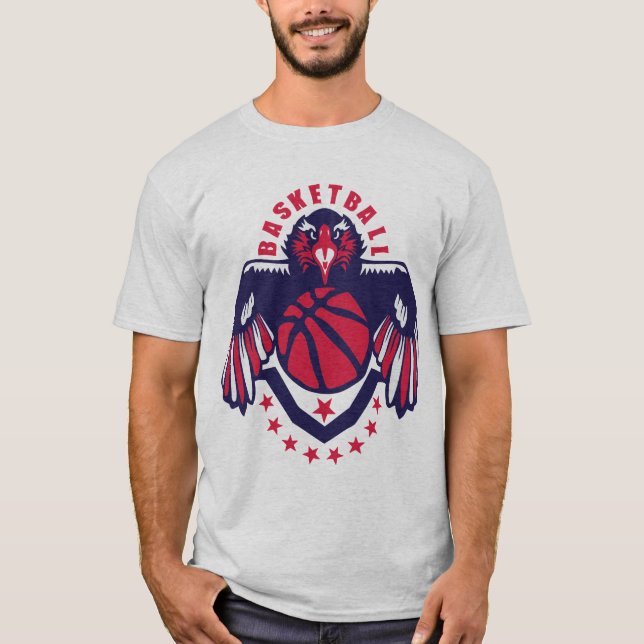 T-shirt basketball aigle logo fanion eagle aille usa (Devant)