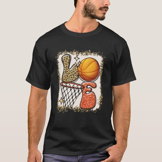 T-shirt Basketball AMOUR Baller Girl Empreinte de léopard  (Devant)