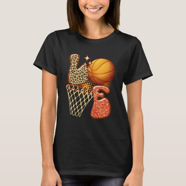 T-shirt Basketball AMOUR Baller Girl Empreinte de léopard  (Devant)