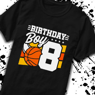 T-shirt Basketball Anniversaire 8 ans Garçon 8e Anniversai