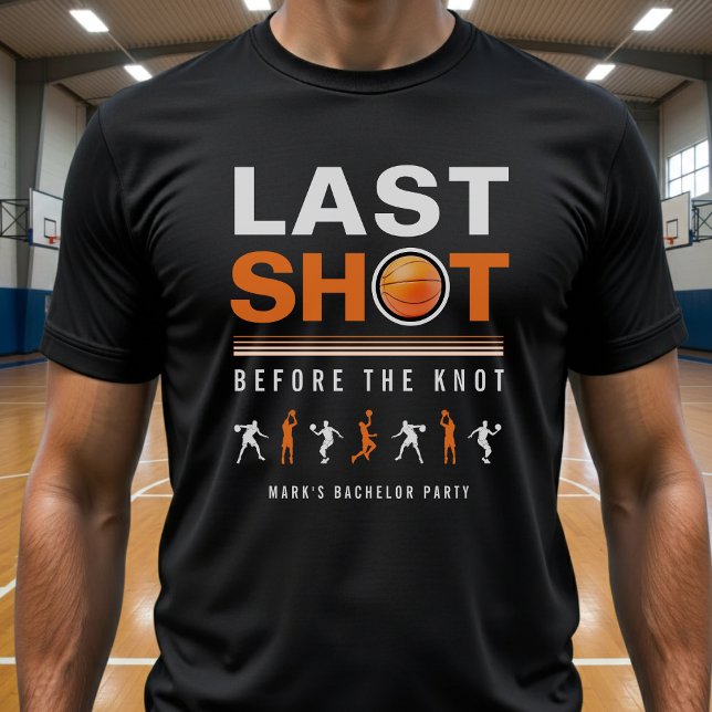 T-shirt Basketball Bachelor Party Last Shot Orange & Black (Créateur téléchargé)