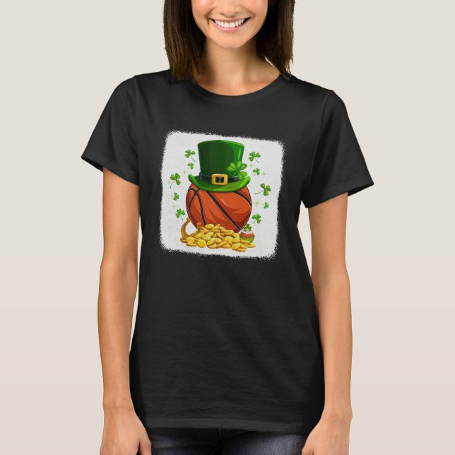 T-shirt Basketball Ball Leprechaun Hat Shamrock Irish St P (Devant)