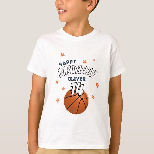 T-shirt Basketball Ball Sports Joyeux Birthday Boy (Devant)