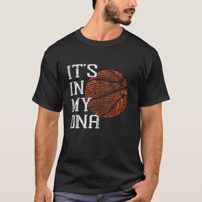 T-shirt Basketball C'est dans mon ADN empreintes digitales (Devant)