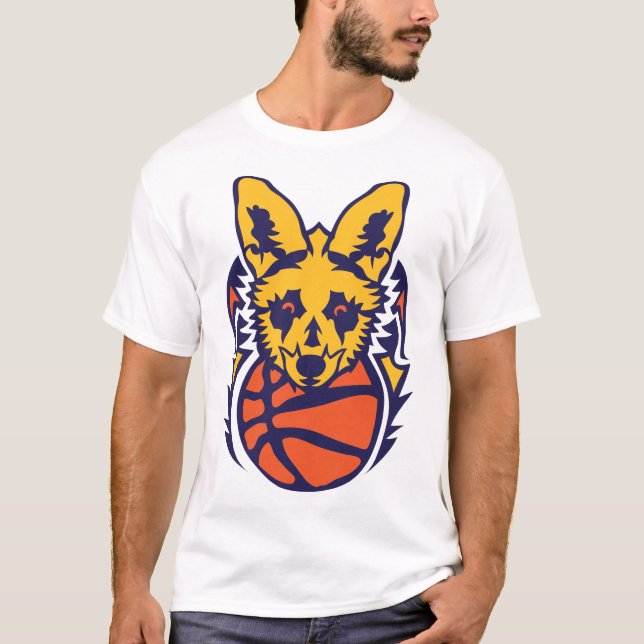 T-shirt basketball chacal logo sport face cartoon (Devant)