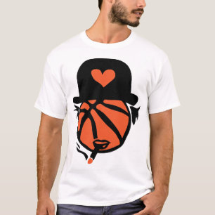 T-shirt basketball chapeau melon cigare design