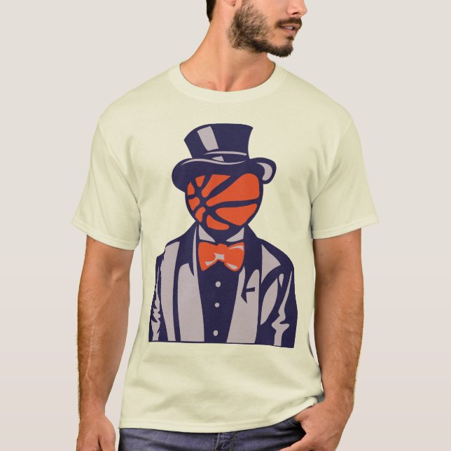 T-shirt basketball chapeau melon costume noeud papillon  (Devant)