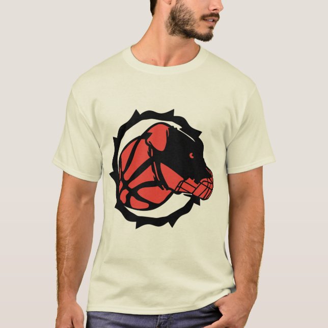 T-shirt basketball chien dog Hund perro cane museliere  (Devant)
