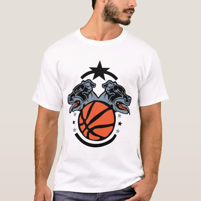 T-shirt basketball chien dog logo club Hund perro cane (Devant)