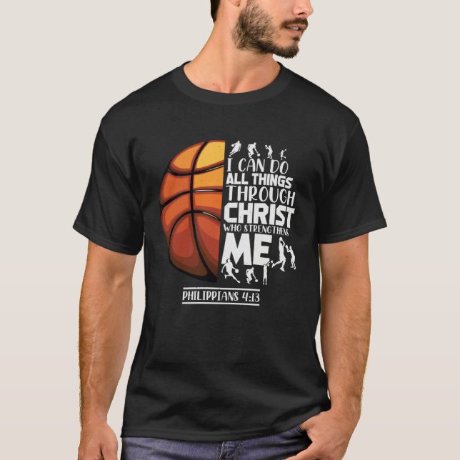 T-shirt Basketball Christian Saying Motivational Words Ins (Devant)