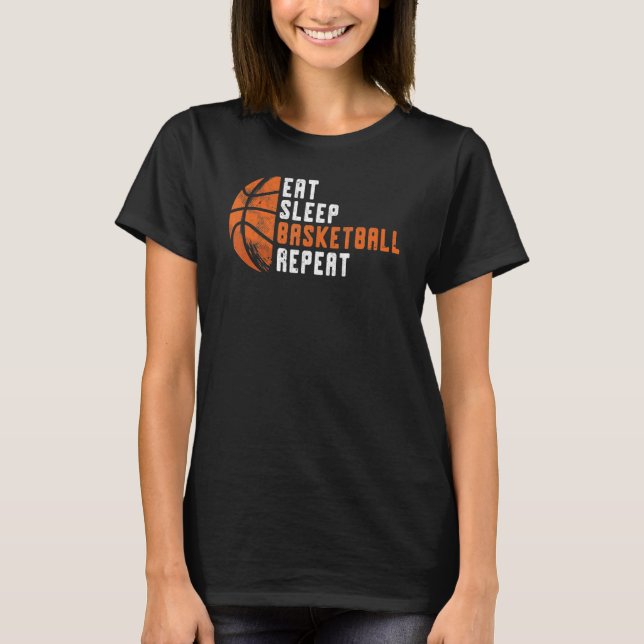 T-shirt Basketball Coach Eat Sleep Basketball Repeat Baske (Devant)
