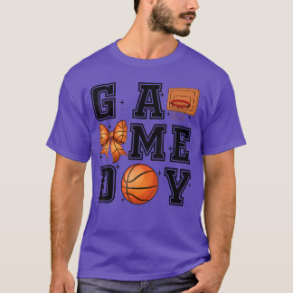 T-shirt Basketball Coquette Arc Mignon Gameday Cheer Maman