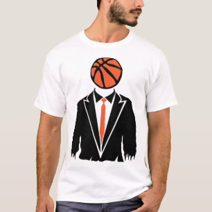 T-shirt basketball costume cravate dechire ballon tete